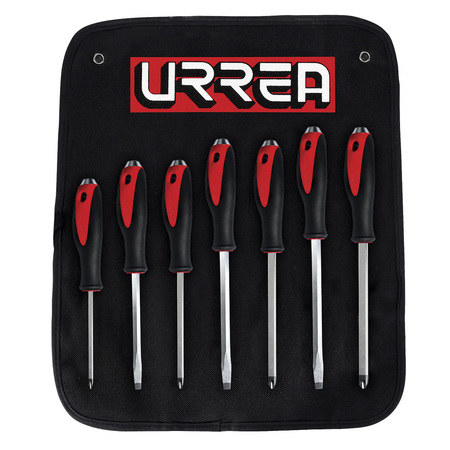 Urrea Striking Bimaterial Screwdriver Set of 7pcs (Slotted and Phillips) 9100GC